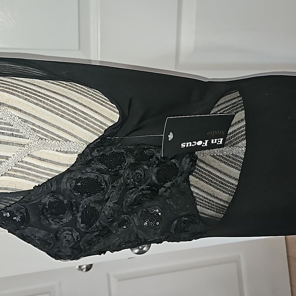 ENFOCUS STUDIO Women Black Sequin Ribben Gown Size 12 - Picture 8 of 14